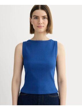 Everlane The Selfie Boatneck Tank Women's Size Small in Bright Cobalt Blue NWT!